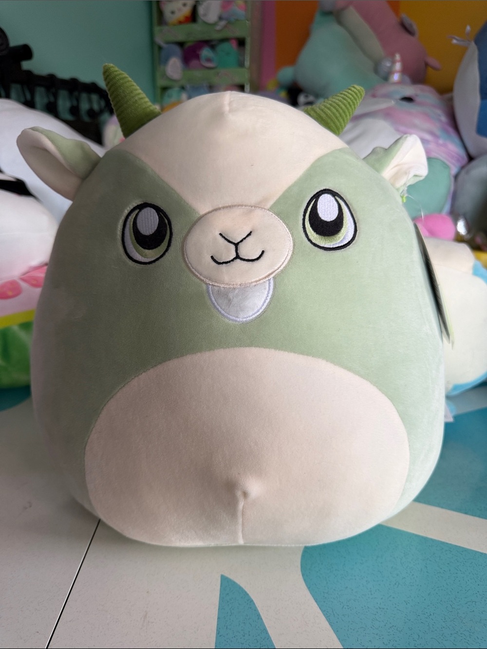 Easter 12” squishmallow Palmer the goat NWT - Anime Eyes